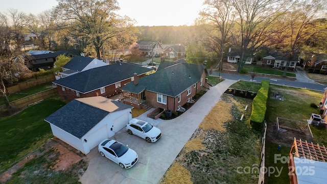 bird's eye view featuring a residential view