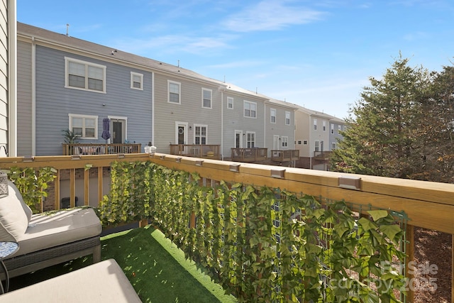 balcony with a residential view