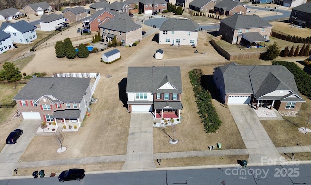 aerial view with a residential view