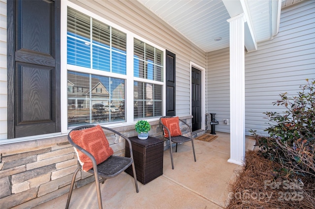 view of patio with a porch