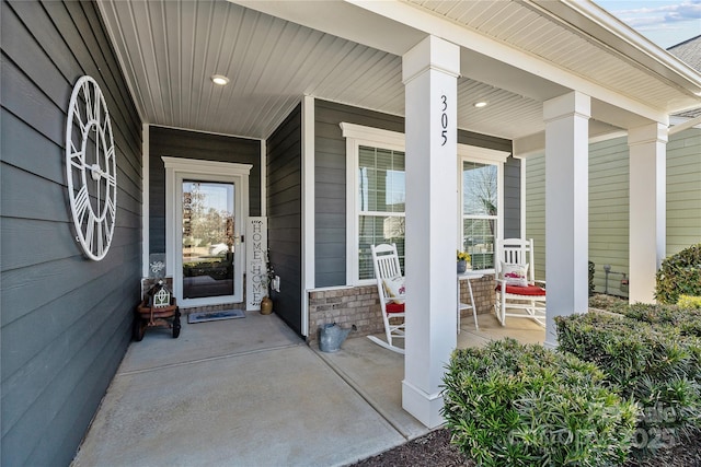 property entrance with a porch