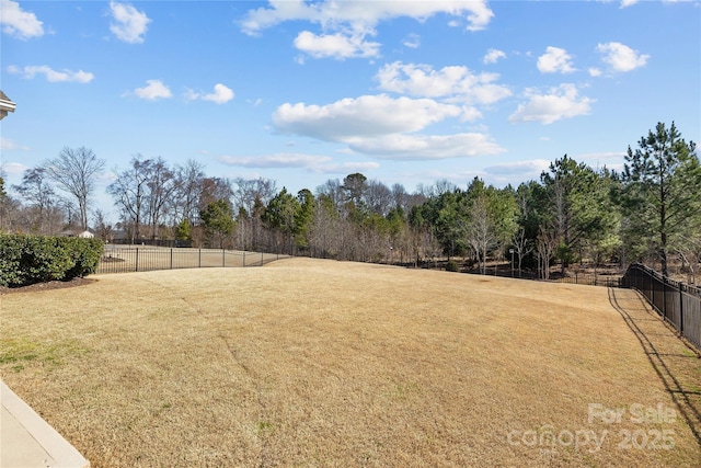 view of yard with fence