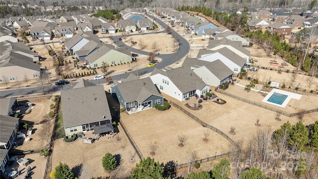 drone / aerial view with a residential view