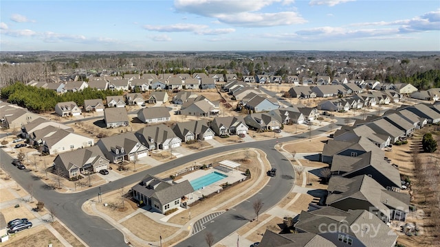 bird's eye view with a residential view