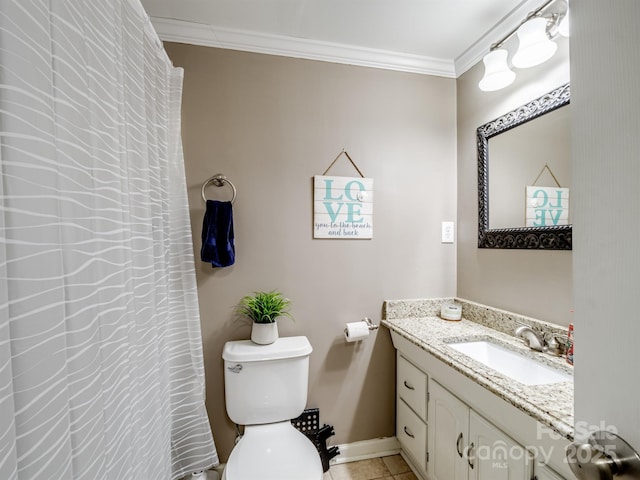 2200 Peninsula Ave, Shelby, NC 28150 - full bath featuring crown molding, vanity, and tile patterned flooring