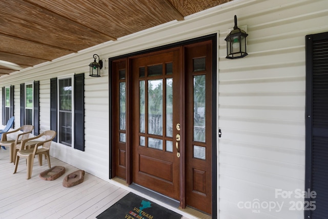 property entrance with a porch