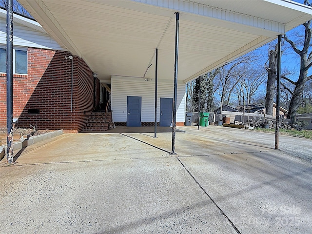 view of patio with a carport