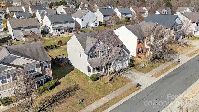 aerial view with a residential view