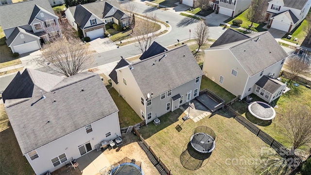 aerial view with a residential view