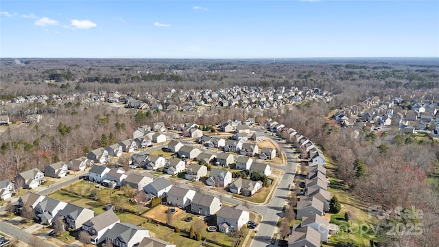 drone / aerial view with a residential view