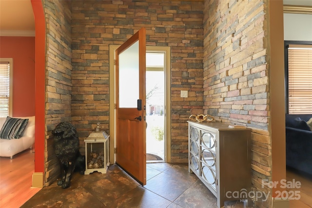 foyer with crown molding