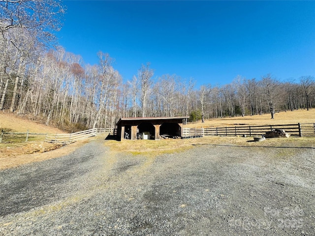 exterior space featuring a rural view