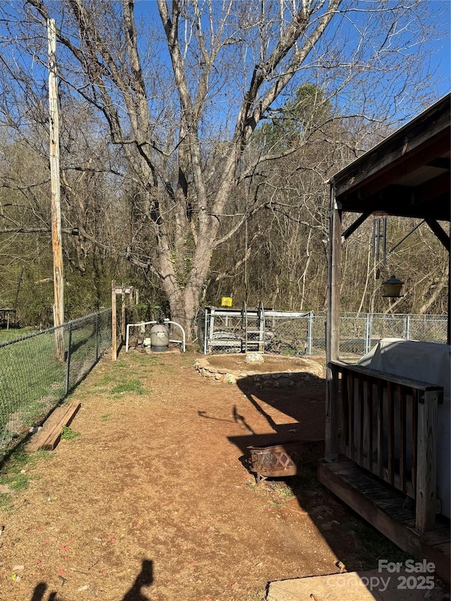 view of yard with fence