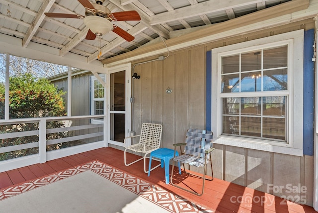 view of patio / terrace with a ceiling fan