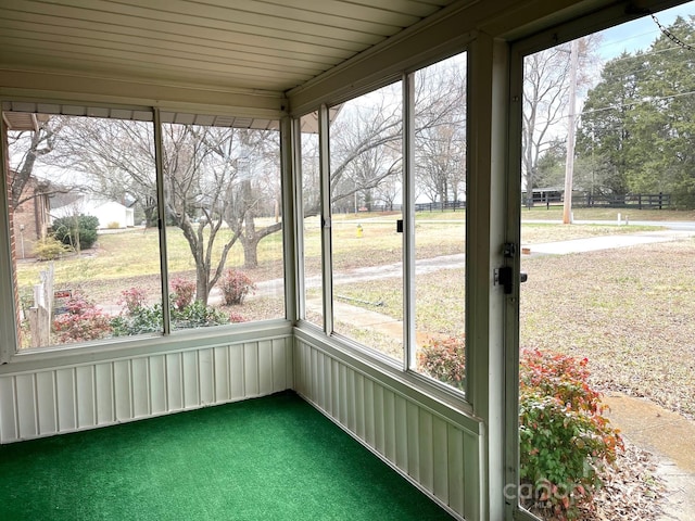 view of unfurnished sunroom