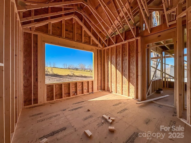 misc room with vaulted ceiling