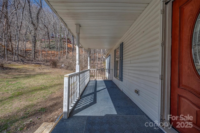 view of patio featuring covered porch