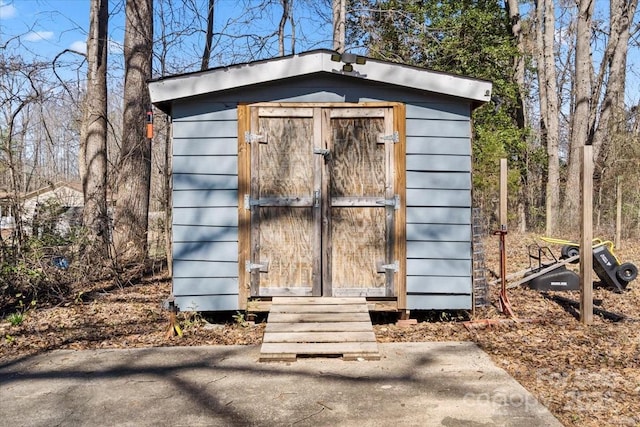 view of shed