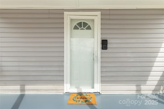 view of doorway to property