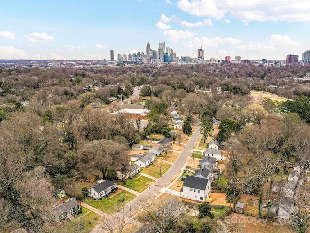 aerial view with a city view