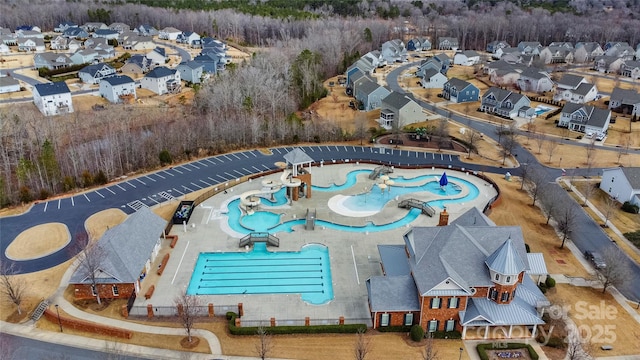 bird's eye view with a residential view