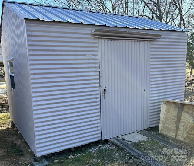 view of shed