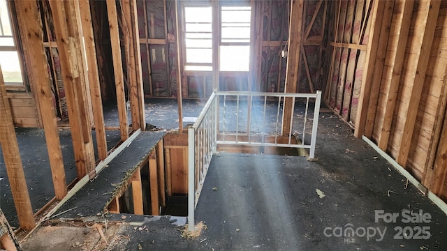 view of unfinished attic