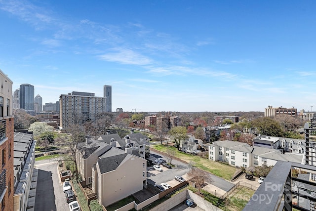 bird's eye view with a city view