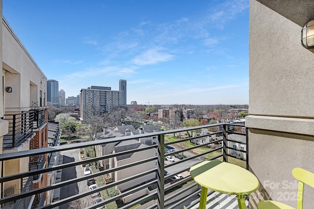 balcony with a city view