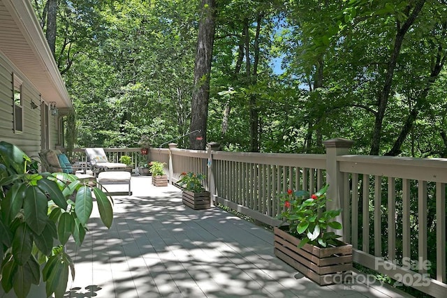 view of patio with a wooden deck