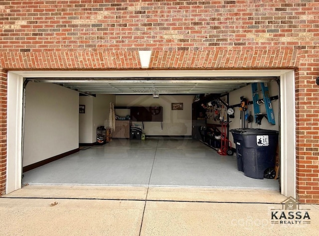 garage featuring baseboards