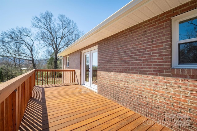 deck featuring french doors