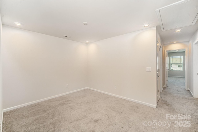 5532 Axil Ln, Charlotte, NC 28269 - empty room with baseboards, recessed lighting, attic access, and light colored carpet
