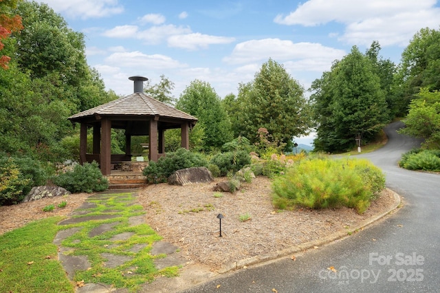 view of community featuring a gazebo