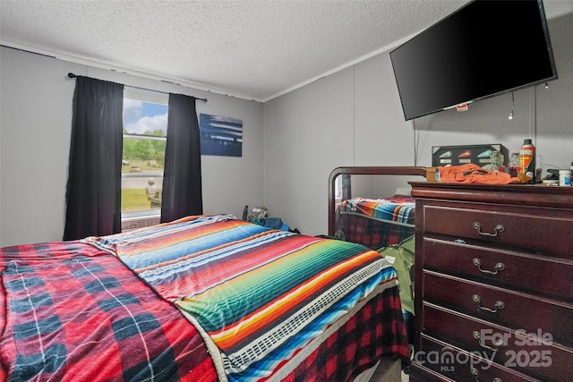 bedroom with a textured ceiling