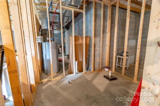 interior space with gas water heater