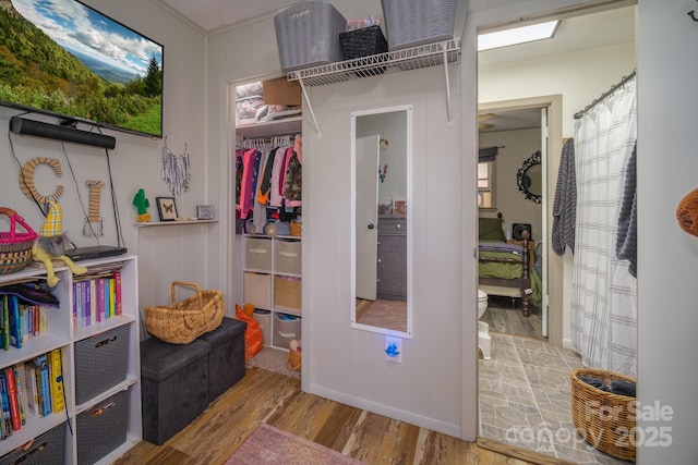 interior space featuring wood finished floors