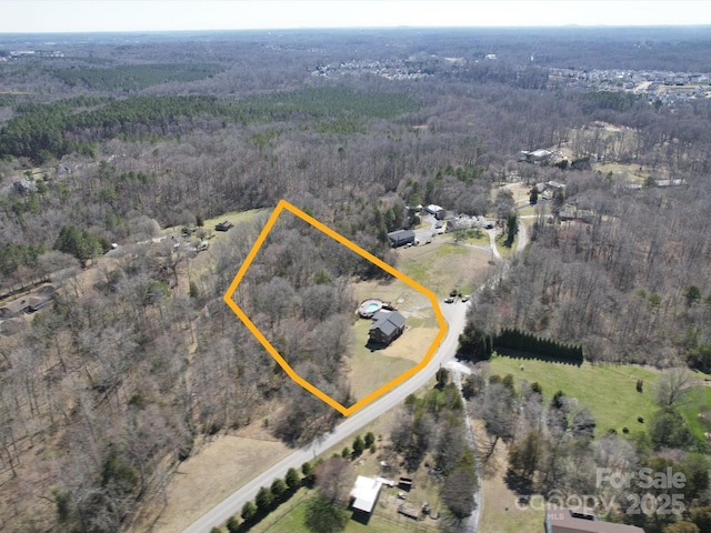 aerial view with a forest view