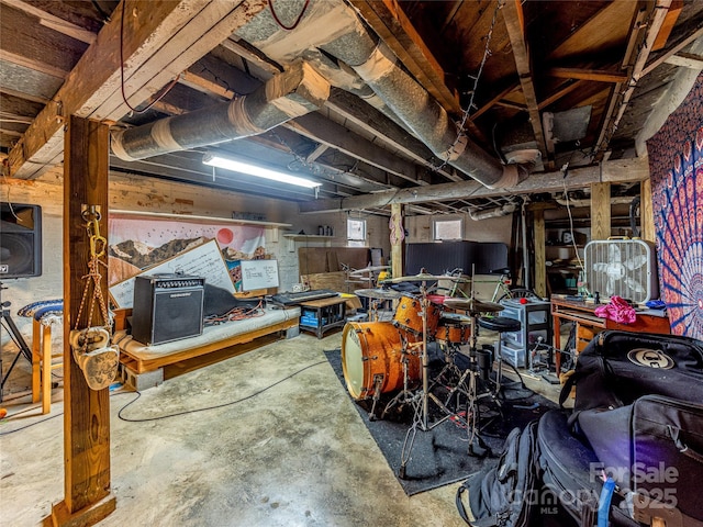 interior space with concrete floors