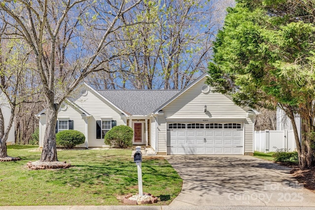 11000 White Stag Dr, Charlotte, NC 28269 - view of front of house with an attached garage, driveway, and a shingled roof