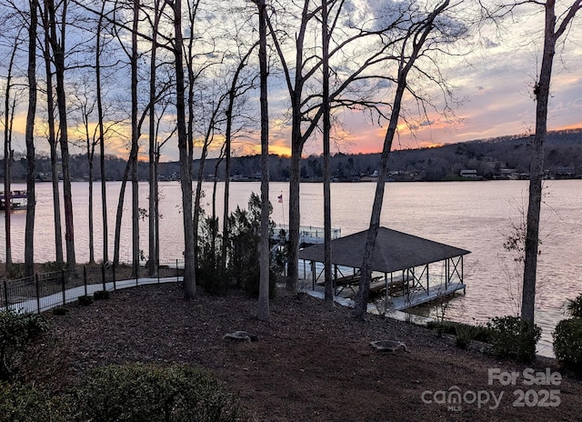 view of dock area