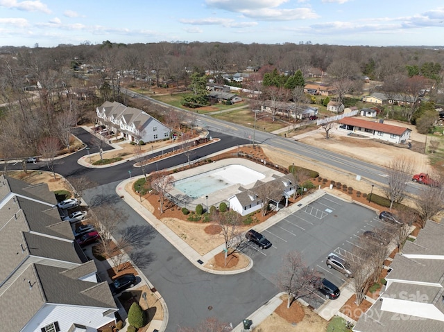 aerial view with a residential view