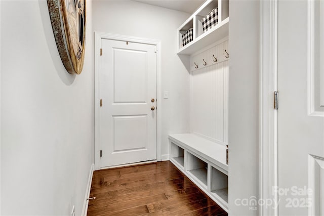 mudroom featuring wood finished floors