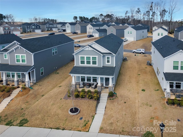 drone / aerial view with a residential view