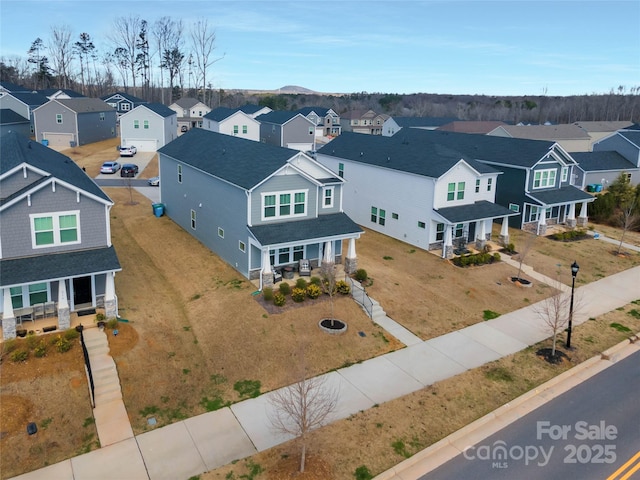 drone / aerial view with a residential view