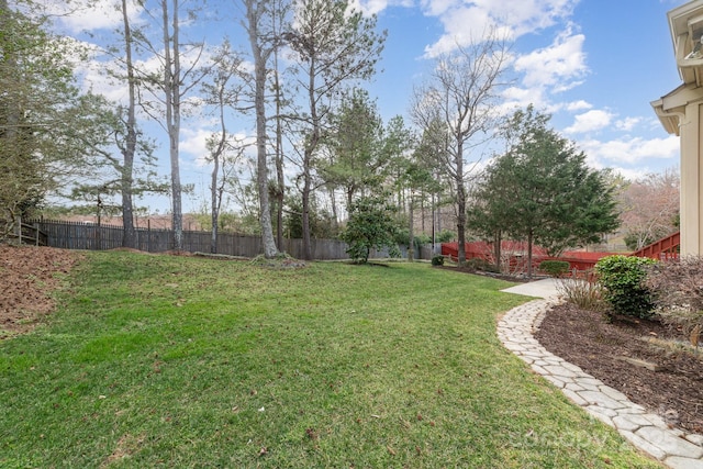 view of yard with fence