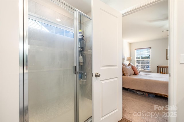 ensuite bathroom with a stall shower and ensuite bathroom