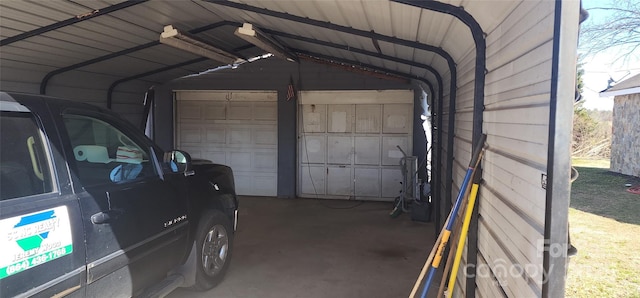 view of garage