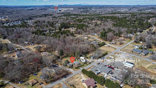 aerial view with a forest view