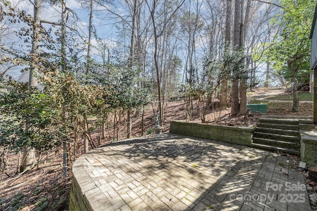 deck with a patio